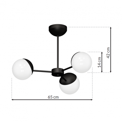 Milagro lampa wisząca/żyrandol Sfera Black 3xE14 MLP8865 (MLP8865)