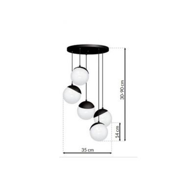Milagro lampa wisząca Sfera Black 5xE14 MLP8869 (MLP8869)