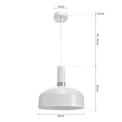 MILAGRO Lampa wisząca MALMO WHITE/CHROME 1xE27 (MLP6202)