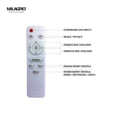 Milagro plafon LED Lulu 40W 2800lm 3000K/6000K biały ML6170 (ML6170)