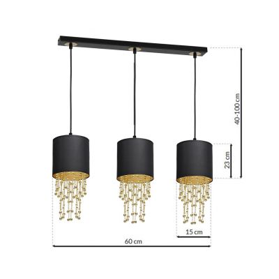 Milagro lampa wisząca Almeria 3xE27 czarno/złota MLP64400 (MLP64400)