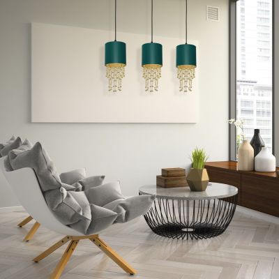 Milagro lampa wisząca Almeria 3xE27 zielono/złota MLP64500 (MLP64500)