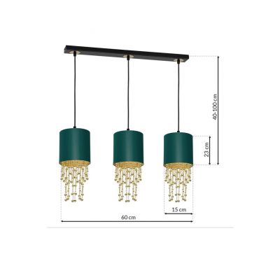 Milagro lampa wisząca Almeria 3xE27 zielono/złota MLP64500 (MLP64500)
