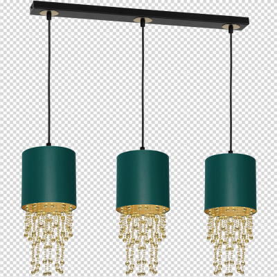 Milagro lampa wisząca Almeria 3xE27 zielono/złota MLP64500 (MLP64500)