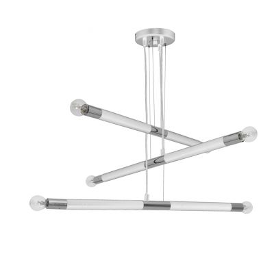 Milagro lampa wisząca Bastone 6xE14 biała/chrom MLP6568 (MLP6568)