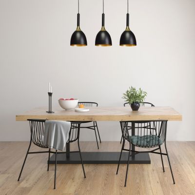 Milagro lampa wisząca Clark 3xE27 czarno/złota MLP6222 (MLP6222)