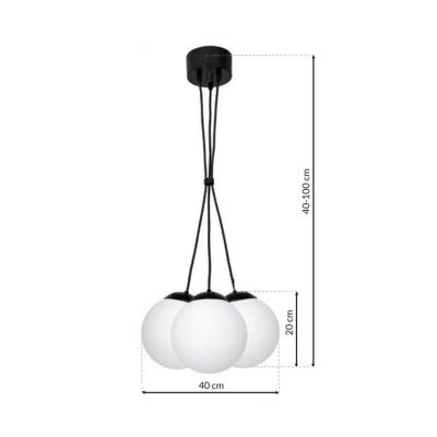 Milagro lampa wisząca Lima 3xE14 czarno/biała MLP6523 (MLP6523)