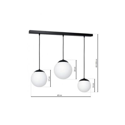 Milagro lampa wisząca Lima 3xE14 czarno/biała MLP6524 (MLP6524)
