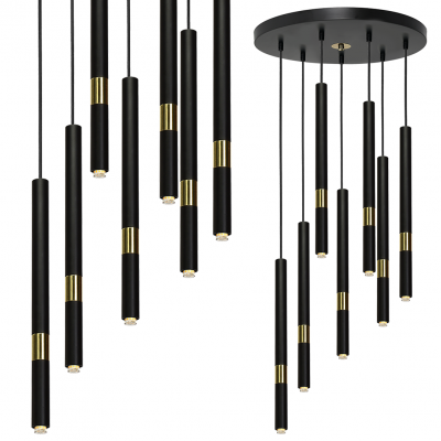 MILAGRO Lampa wisząca MONZA BLACK/GOLD 7xG9 8W (MLP6385)