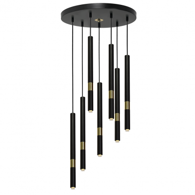MILAGRO Lampa wisząca MONZA BLACK/GOLD 7xG9 8W (MLP6385)