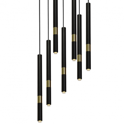 MILAGRO Lampa wisząca MONZA BLACK/GOLD 7xG9 8W (MLP6385)