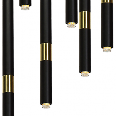 MILAGRO Lampa wisząca MONZA BLACK/GOLD 7xG9 8W (MLP6385)