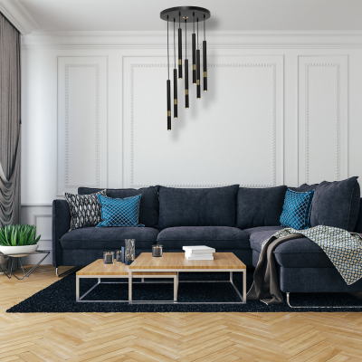 MILAGRO Lampa wisząca MONZA BLACK/GOLD 7xG9 8W (MLP6385)