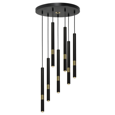 MILAGRO Lampa wisząca MONZA BLACK/GOLD 7xG9 8W (MLP6385)