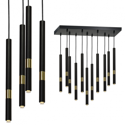 MILAGRO Lampa wisząca MONZA BLACK/GOLD 11xG9 8W (MLP6386)