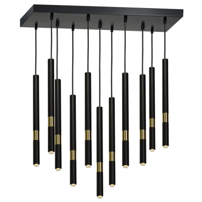 MILAGRO Lampa wisząca MONZA BLACK/GOLD 11xG9 8W (MLP6386)