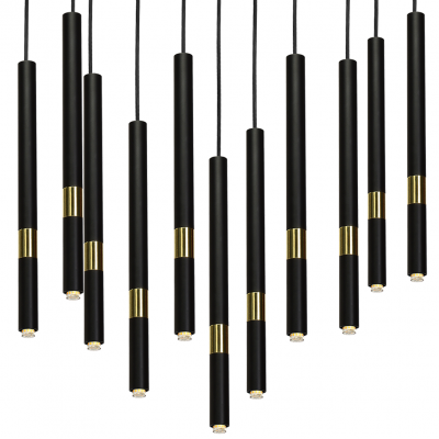 MILAGRO Lampa wisząca MONZA BLACK/GOLD 11xG9 8W (MLP6386)