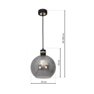 MILAGRO Lampa wisząca OMEGA BLACK/GOLD 1xE27 (MLP65300)
