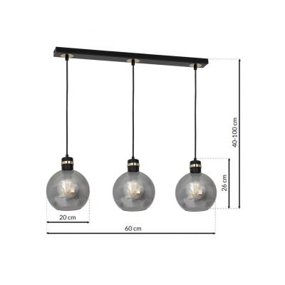 MILAGRO Lampa wisząca OMEGA BLACK/GOLD 3xE27 (MLP6531)