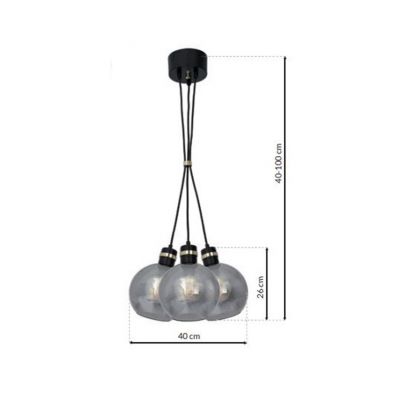 MILAGRO Lampa wisząca OMEGA BLACK/GOLD 3xE27 (MLP6532)