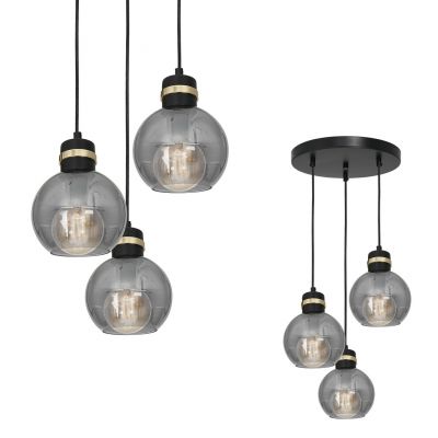MILAGRO Lampa wisząca OMEGA BLACK/GOLD 3xE27 (MLP6533)