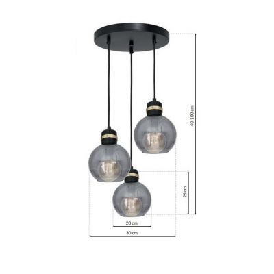 MILAGRO Lampa wisząca OMEGA BLACK/GOLD 3xE27 (MLP6533)