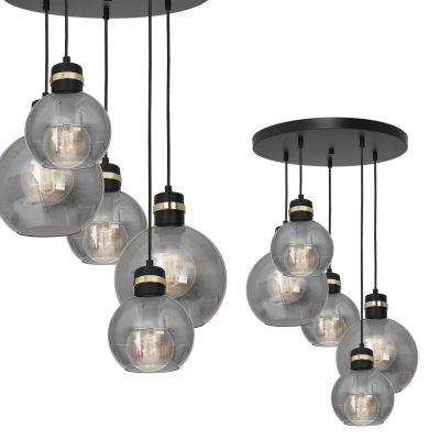 MILAGRO Lampa wisząca OMEGA BLACK/GOLD 5xE27  Koło (MLP6534)