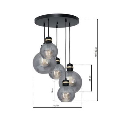 MILAGRO Lampa wisząca OMEGA BLACK/GOLD 5xE27  Koło (MLP6534)