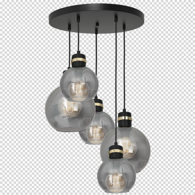 MILAGRO Lampa wisząca OMEGA BLACK/GOLD 5xE27  Koło (MLP6534)