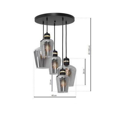 Milagro lampa wisząca Richmond 5xE27 czarno/złota MLP6542 (MLP6542)