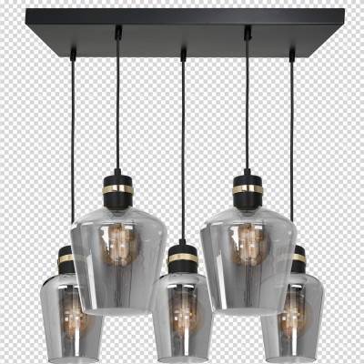 MILAGRO Lampa wisząca RICHMOND BLACK / GOLD 5xE27  Prostokąt (MLP6543)