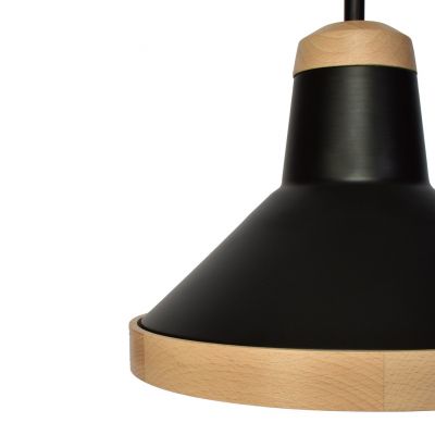 MILAGRO Kinkiet SALMA BLACK / WOOD 1xE27 60W (MLP6294)