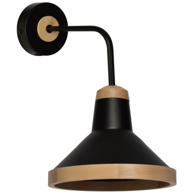 MILAGRO Kinkiet SALMA BLACK / WOOD 1xE27 60W (MLP6294)