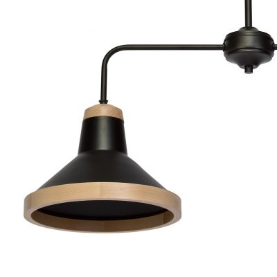 MILAGRO Lampa sufitowa SALMA BLACK / WOOD 2xE27 (MLP6296)