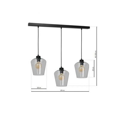 Milagro lampa wisząca Santiago Clear 3xE27 czarna MLP6608 (MLP6608)
