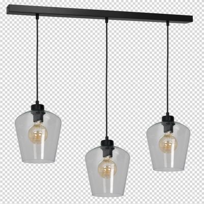 Milagro lampa wisząca Santiago Clear 3xE27 czarna MLP6608 (MLP6608)