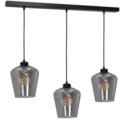 Milagro lampa wisząca Santiago Smoked 3xE27 czarna MLP6609 (MLP6609)