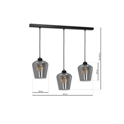 Milagro lampa wisząca Santiago Smoked 3xE27 czarna MLP6609 (MLP6609)