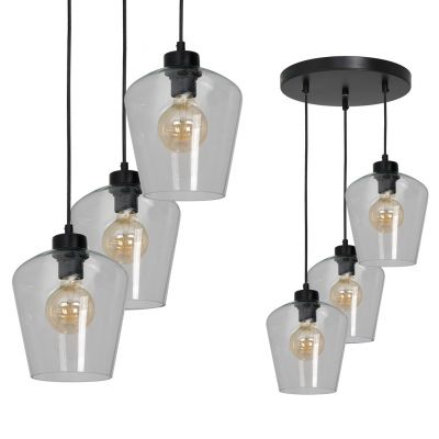 Milagro lampa wisząca Santiago Clear 3xE27 czarna MLP6611 (MLP6611)