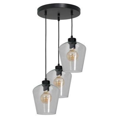 Milagro lampa wisząca Santiago Clear 3xE27 czarna MLP6611 (MLP6611)