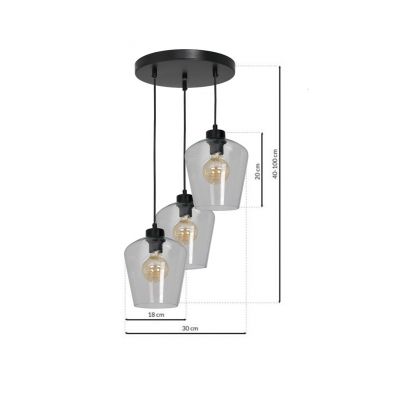 Milagro lampa wisząca Santiago Clear 3xE27 czarna MLP6611 (MLP6611)