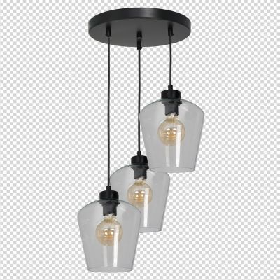 Milagro lampa wisząca Santiago Clear 3xE27 czarna MLP6611 (MLP6611)