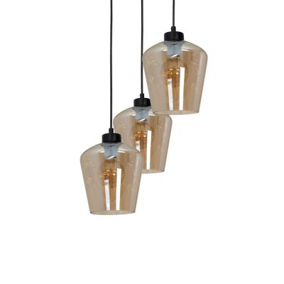 Milagro lampa wisząca Santiago Amber 3xE27 czarna MLP6613 (MLP6613)