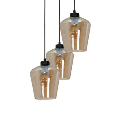 Milagro lampa wisząca Santiago Amber 3xE27 czarna MLP6613 (MLP6613)