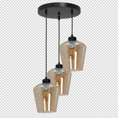 Milagro lampa wisząca Santiago Amber 3xE27 czarna MLP6613 (MLP6613)