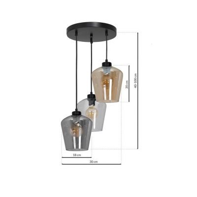 MILAGRO Lampa wisząca SANTIAGO MIX 3xE27 (MLP6614)
