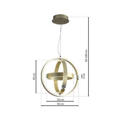 Milagro lampa wisząca LED Sirius 80W 4000lm 4000K złota ML6187 (ML6187)