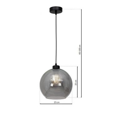 Milagro lampa wisząca Sofia Smoked E27 czarna MLP6577 (MLP6577)