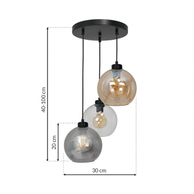 Milagro lampa wisząca Sofia Mix 3xE27 czarny MLP6585 (MLP6585)
