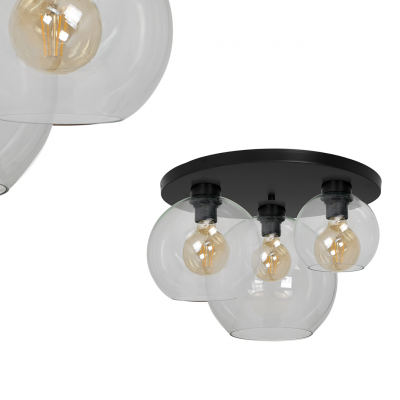 Milagro plafon Sofia Clear 3xE27 czarny MLP6586 (MLP6586)